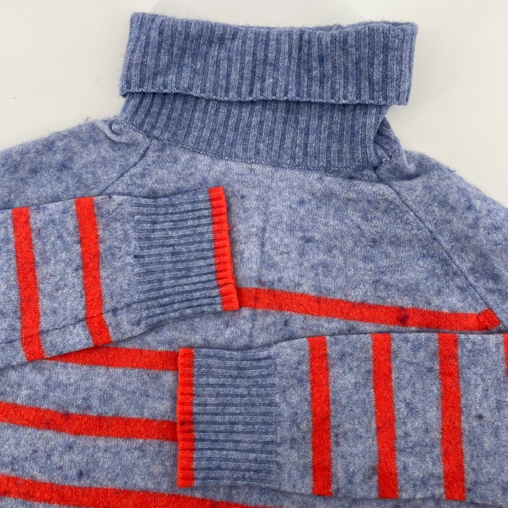 J.Crew Women's Size Medium Striped Alpaca Wool Blend Turtleneck Sweater AT956